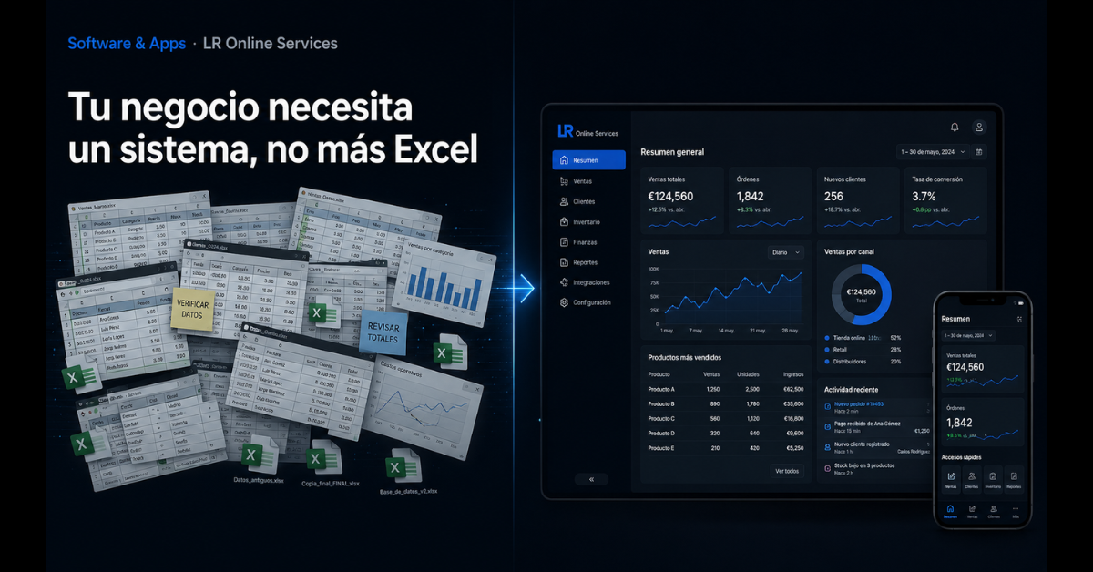 Sistema de gestión para negocios — más allá del Excel